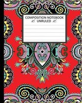 Unruled Composition Notebook 8  x 10 . Ukrainian Oriental Design.