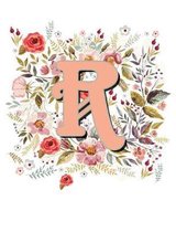 R Monogram Letter Floral Wreath Notebook