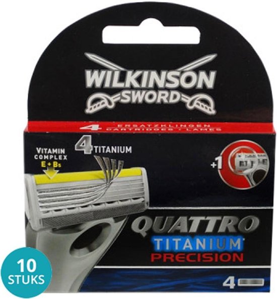 Wilkinson Quattro Titanium Precision Scheermesjes Voordeelverpakking