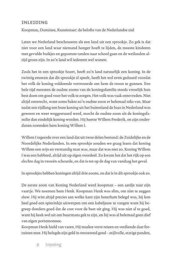 Tekstpagina met de inleiding over Koopman, Dominee, Kunstenaar: de belofte van de Nederlandse ziel.