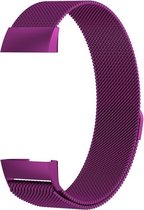 Fitbit Charge 3 & 4 Luxe Milanees bandje |Paars / Purple| Premium kwaliteit | Maat: M/L | RVS |TrendParts