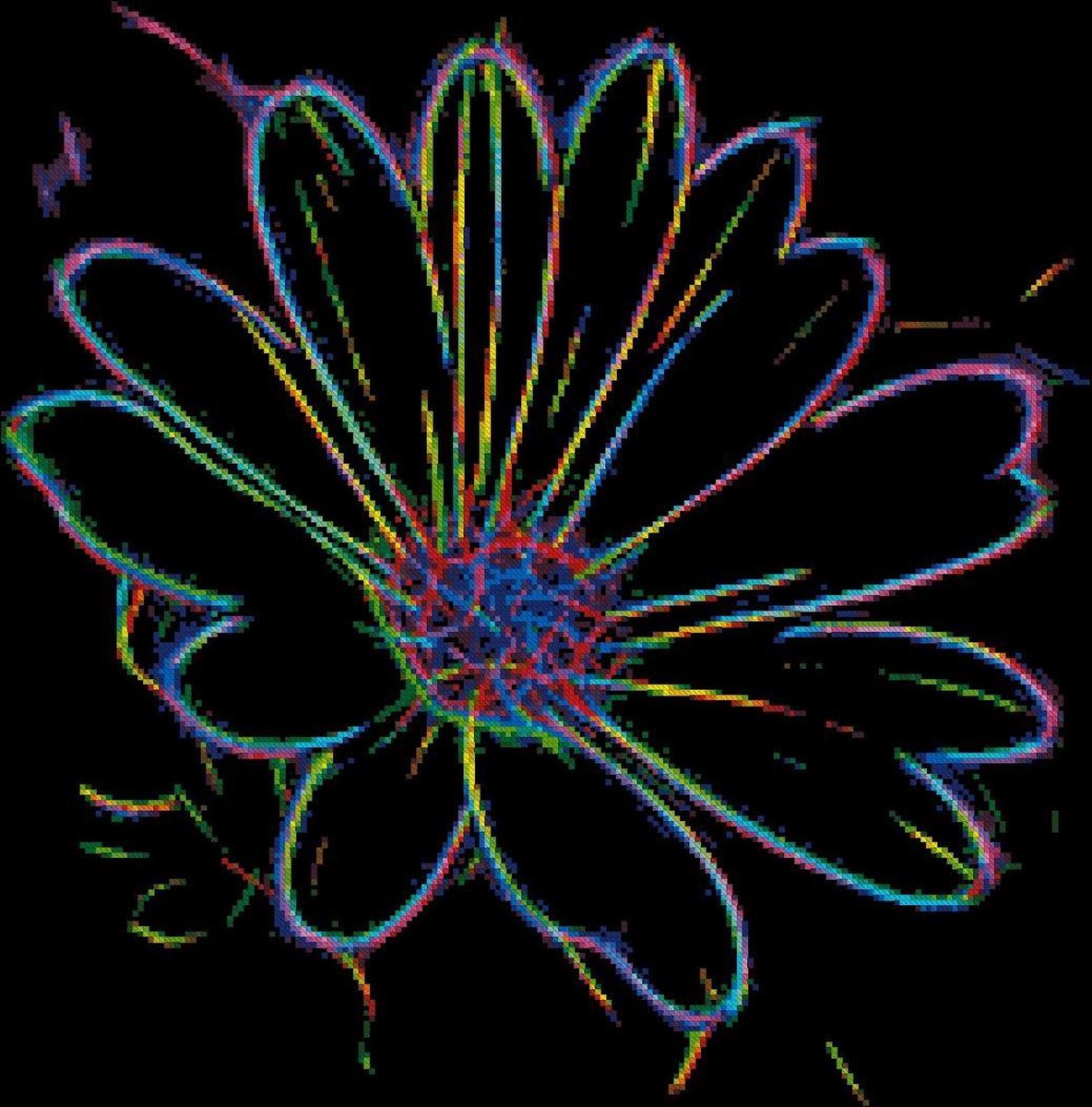 Borduurpatroon Margriet Neon