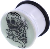 Glow in the dark Skull Art Plug - 18MM ©LMPiercings
