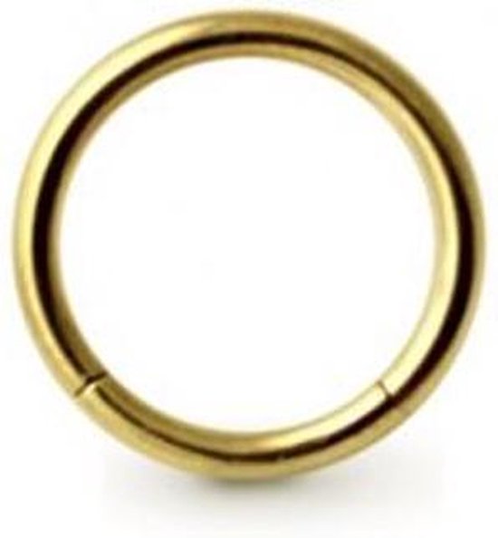 Helix piercing segment ring 1.2 mm / 8 mm gold plated ©LMPiercings - LMPiercings NL