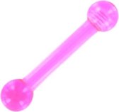 Acryl Barbell Roze 3 MM ©LMPiercings
