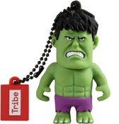 SilverHT Tribe Disney Marvel Avengers Hulk - Memoria USB 2.0 de 16 GB Pendrive Flash Drive de goma con llavero, color verde USB flash drive