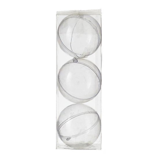 6x Transparante hobby/DIY kerstballen om zelf te vullen 8 cm