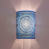 Lucia Mahdia - Oosterse Wandlamp - Mozaïek - Blauw