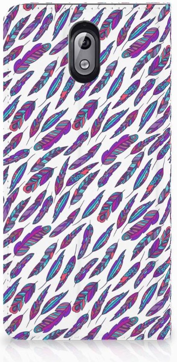 Nokia 3.1 (2018) Hoesje met Magneet Feathers Color