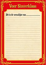6x Papieren Sinterklaas verlanglijstjes met  kleurplaten - Sinterklaas wenslijstje/kleurplaat 6 stuks