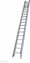 Schuifladder met touw Type E22 gecoat dubbel recht 2x22 sporten + stabiliteitsbalk