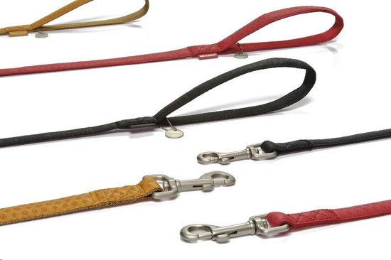 Beeztees - Hondenriem - Mac Leather - Rood - 120 cm x 15 mm