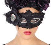 ATOSA - Zwart Dia de los Muertos kanten masker voor volwassenen - Maskers > Masquerade masker