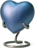 Urnencenter Monterey Blue Hartjes urn - Urn - Urn voor as - Urn Hond - Urn Kat - Urn Deelbewaring - Mini Urn - Kunstobject
