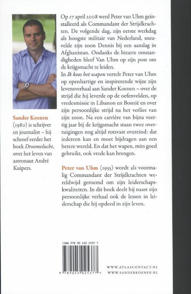 Ik koos het wapen - back cover