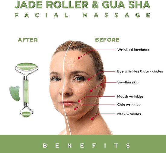 Love Earth Jade Roller Gezichtsmassage Roller Groen 100
