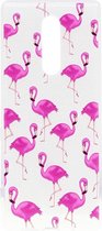 Shop4 - Sony Xperia 1 Hoesje - Zachte Back Case Flamingo's Transparant