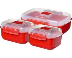 Contenant pour micro-ondes Sistema - Ensemble de 3 pièces - Heat 'n eat - Empilable