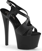 Pleaser Sandaal met enkelband, Paaldans schoenen -36 Shoes- SKY-330 Paaldans schoenen Zwart