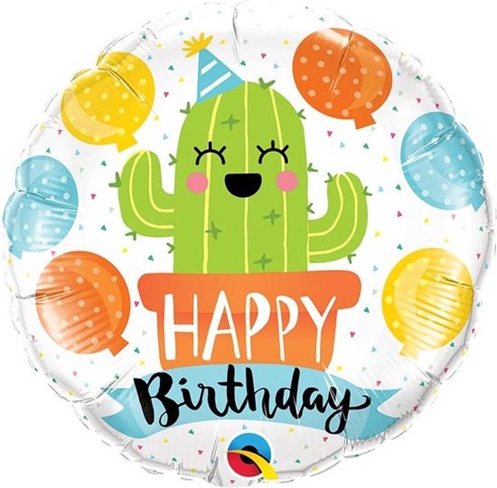 Folieballon ‘Happy Birthday’ Cactus - 46 centimeter