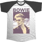 David Bowie Heren Tshirt -XL- Smoking Wit/Zwart