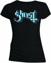 Ghost - Blue/Grey Keyline Logo Dames Tshirt - M - Zwart