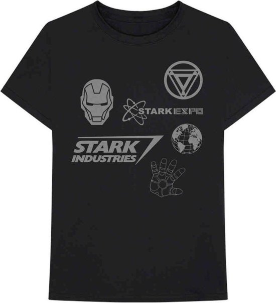 Marvel Iron Man Heren Tshirt -XL- Iron Man Stark Expo Zwart