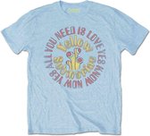 The Beatles - Yellow Submarine AYNIL Circle Vintage Heren T-shirt - XL - Blauw