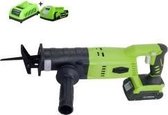 GREENWORKS 24V reciprozaag inclusief accu en lader.