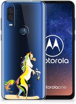 Motorola One Vision Telefoonhoesje met Naam Horse Color