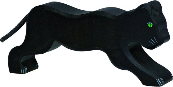 Holztiger - Houten Dieren - Zwarte Panter 16 cm