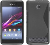 Sony Xperia E1 Silicone Case s-style hoesje Zwart