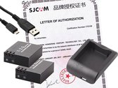 SJCAM™ SJ4000 1x acculader, twee accu's en USB-kabel