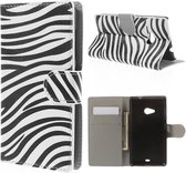 Zebra agenda wallet case hoesje Microsoft Lumia 535
