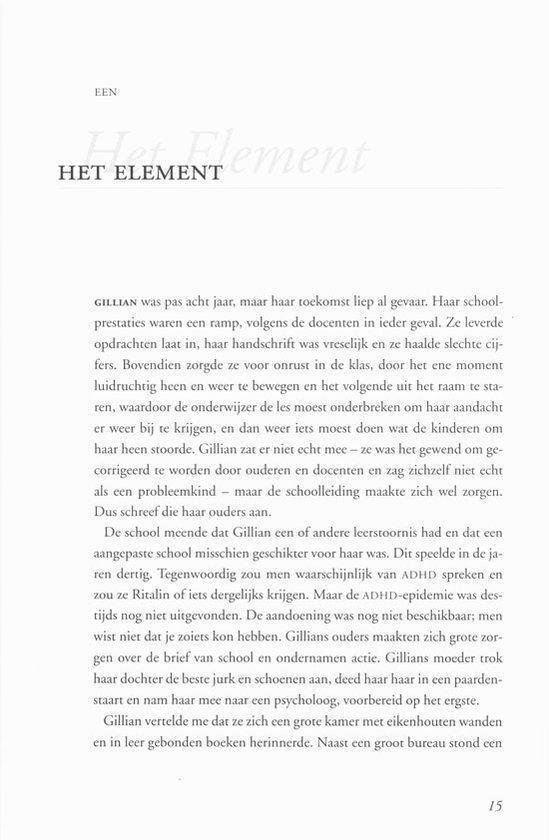 Tekstpagina over Gillian, haar schoolprestaties en haar ADHD.