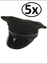 5x Cap driver/chauffeur zwart one size