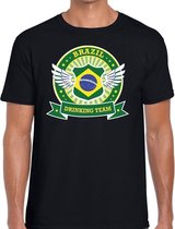 Zwart Brazil drinking team t-shirt heren XL