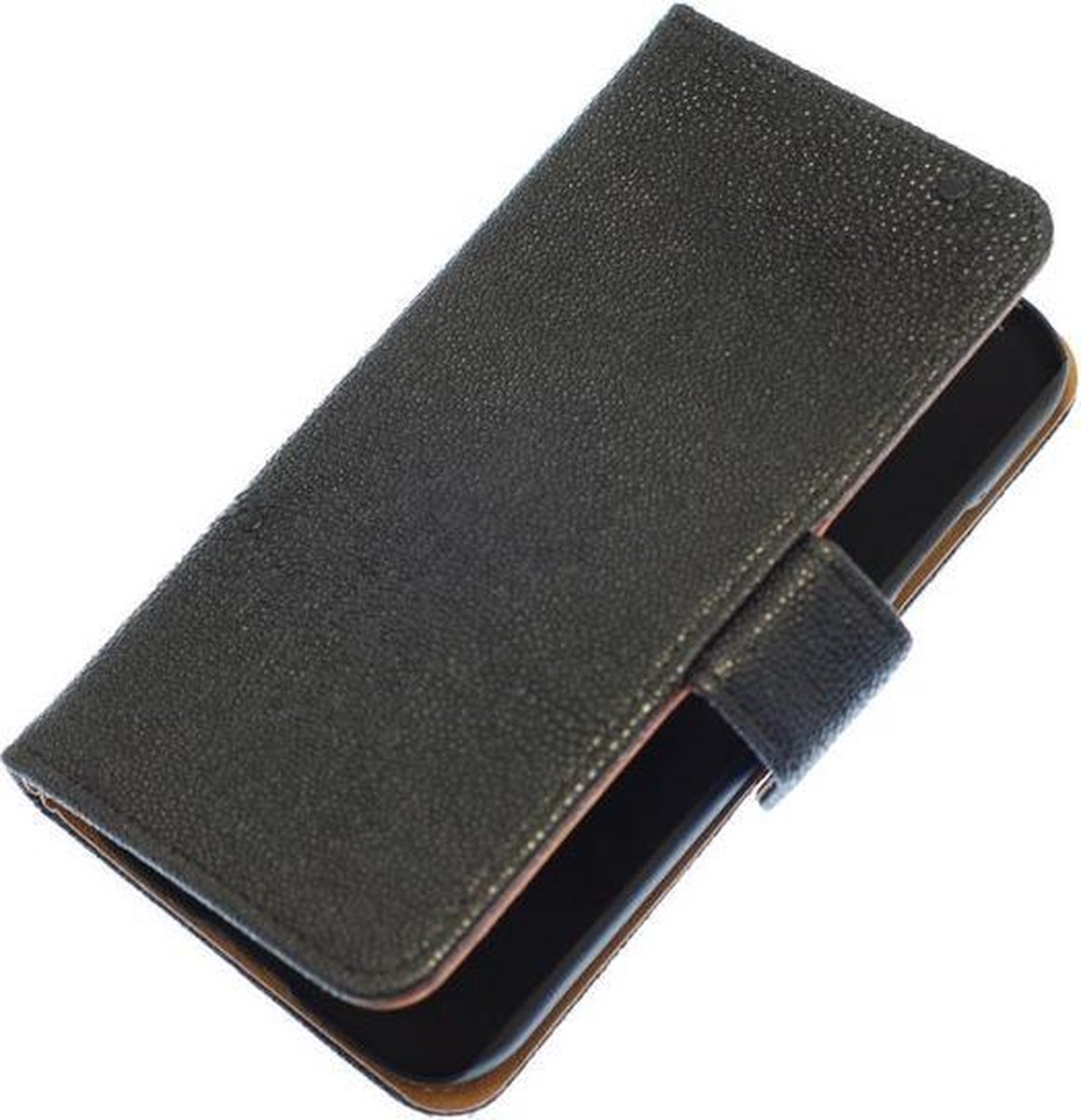 Zwart Ribbel booktype wallet cover hoesje voor Sony Xperia E3