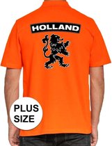 Grote maten Koningsdag poloshirt / polo t-shirt Holland met leeuw oranje heren - Koningsdag kleding/ shirts 4XL