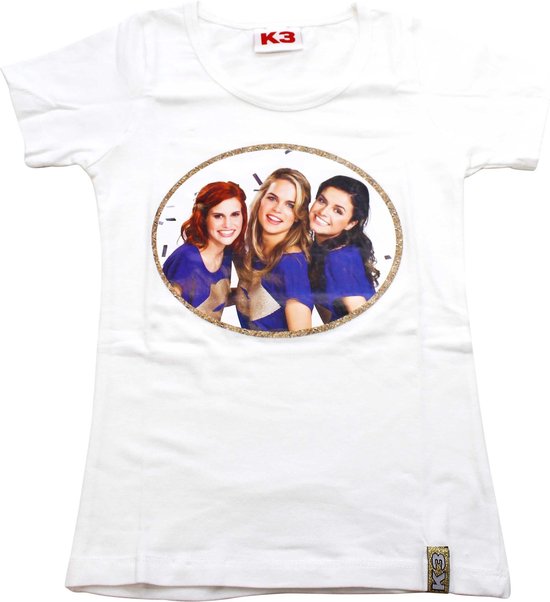 K3 T-shirt wit/goud maat 98/104 | bol.com