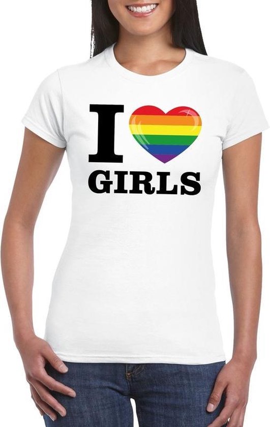 I love grils regenboog t-shirt wit dames - Gay pride shirt M | bol.com