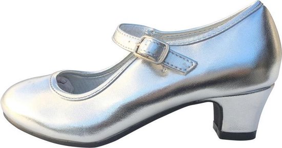 Spaanse schoenen - flamenco schoenen - zilver maat 40 (binnenmaat 25 cm)  dames hakken... | bol.com