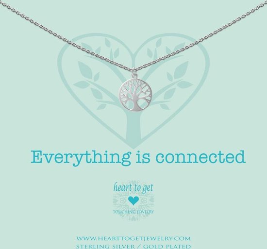Heart to Get necklace, silver, tree of life, everything is connected