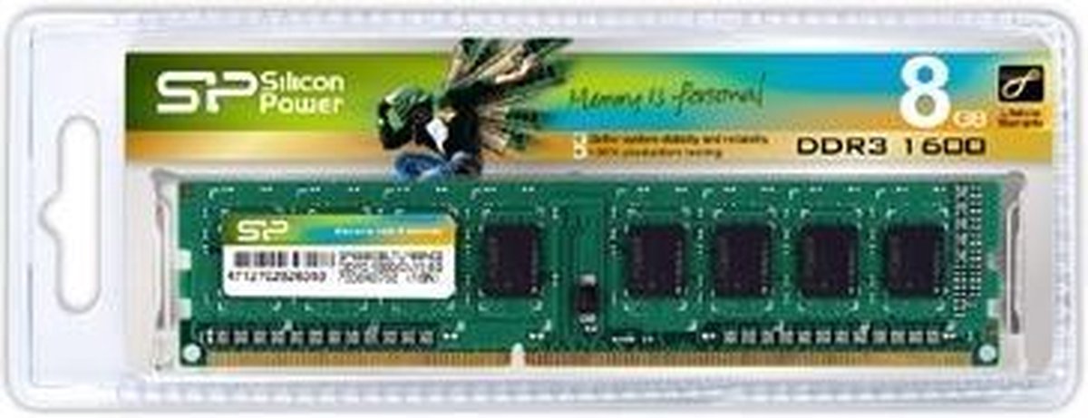 RAM Memory Silicon Power SP008GBLTU160N02 DDR3 240-pin DIMM 8 GB 1600 Mhz