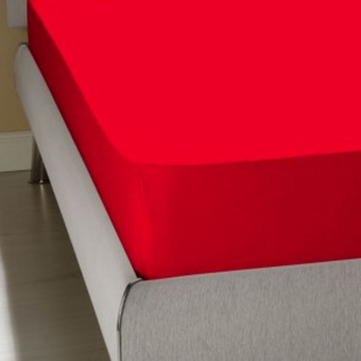 Homee Hoeslaken Jersey stretch rood 160/180x200/220+ 30cm tweepersoons bed 100% katoen