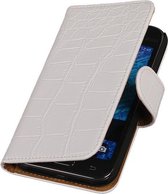 Samsung Galaxy J2 - Croco Booktype Wallet Hoesje Wit