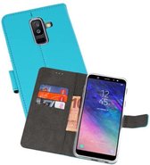 Booktype Telefoonhoesjes - Bookcase Hoesje - Wallet Case - Geschikt voor Samsung Galaxy A6 Plus (2018) - Blauw