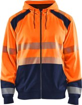 Blaklader Hooded sweatshirt High Vis - High Vis Oranje/Marineblauw - 2XL