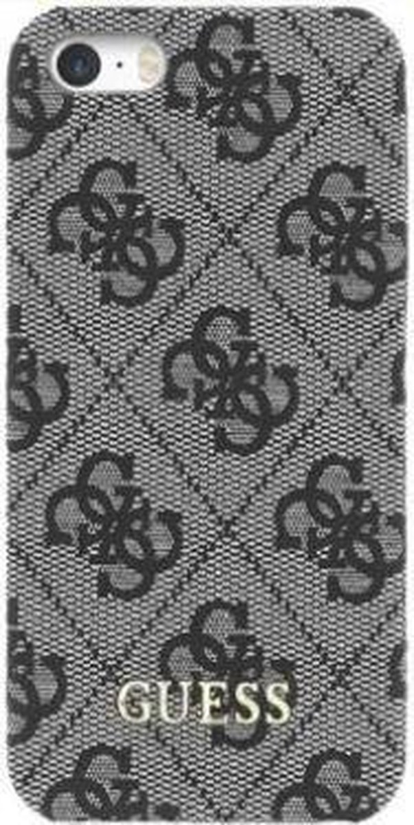 Guess 4G Uptown Back Case - Geschikt voor Apple iPhone 5/5S - Antraciet