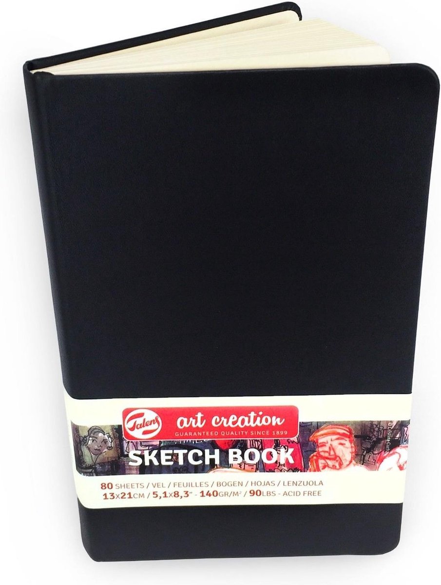 Talens Art Creation Schetsboek Zwart 13 x 21 cm 140 g 80 Vellen — afbeelding 3